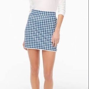 J Crew Blue White Gingham Skort